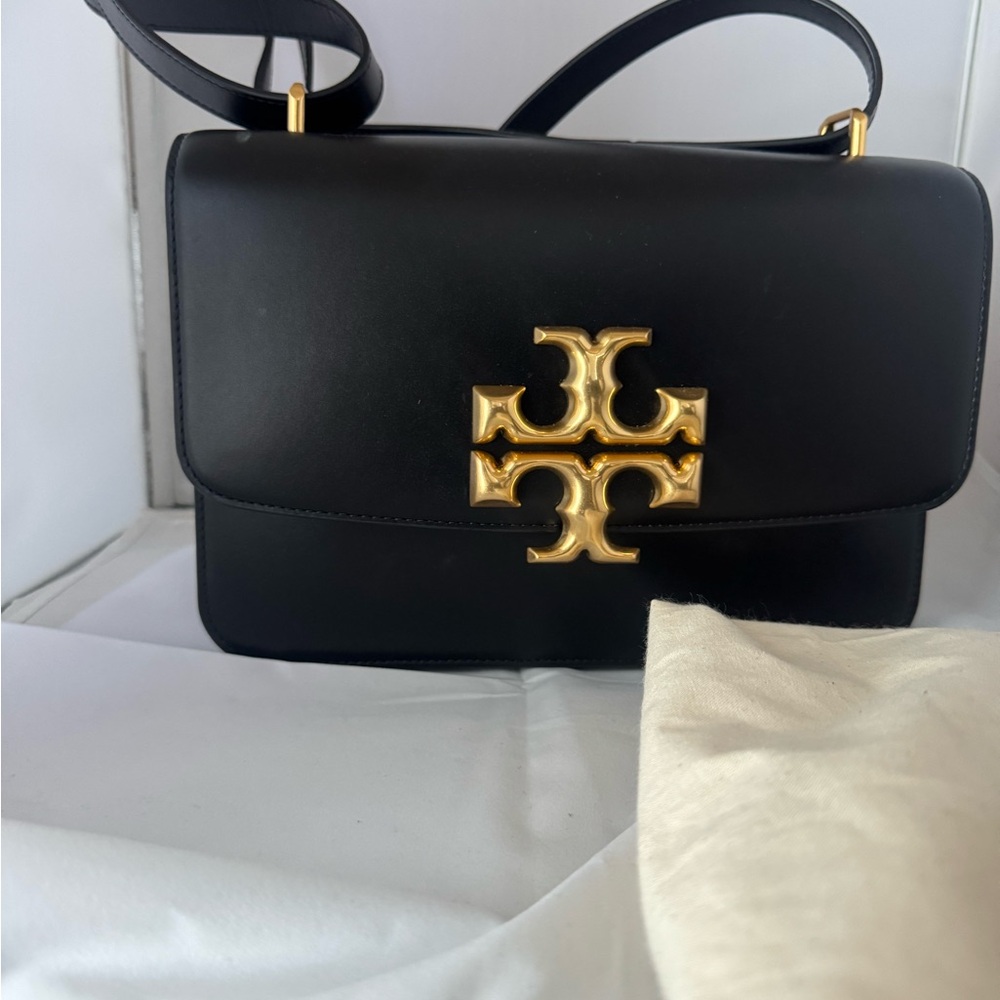 Tory Burch Black Crossbody Bag with Gold Logo - Picture 1 of 2